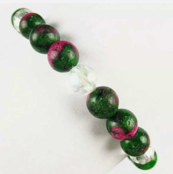 New Ruby in Fuchsite, Titanium Crystal Bracelet. - Picture 3 of 4
